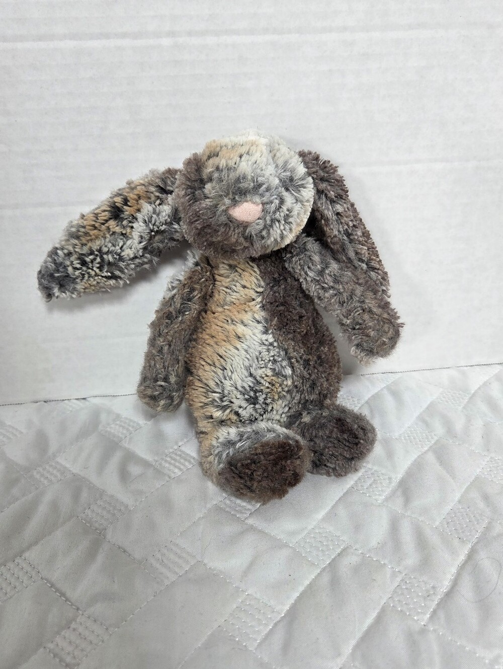 Jellycat Bashful Woodland Babe Bunny Plush Stuffed Grey Brown Small 8" Rabbit